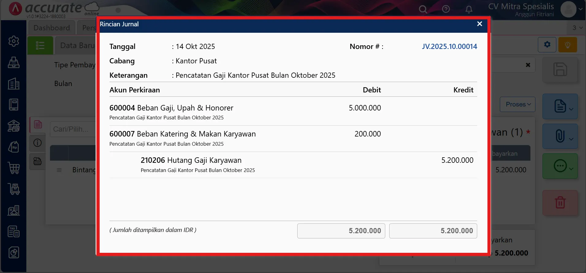 cara mencatat beban gaji